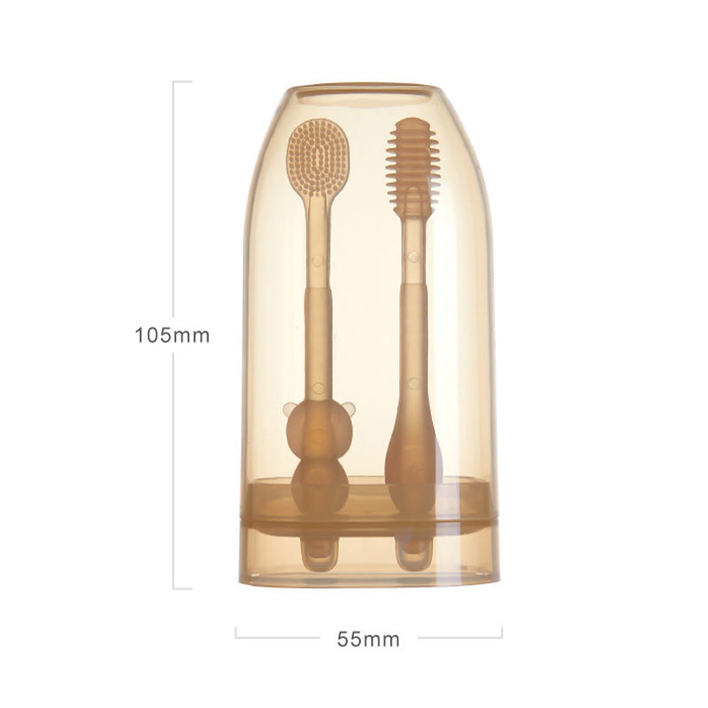 Baby-Zahnbürstenset aus Silikon 